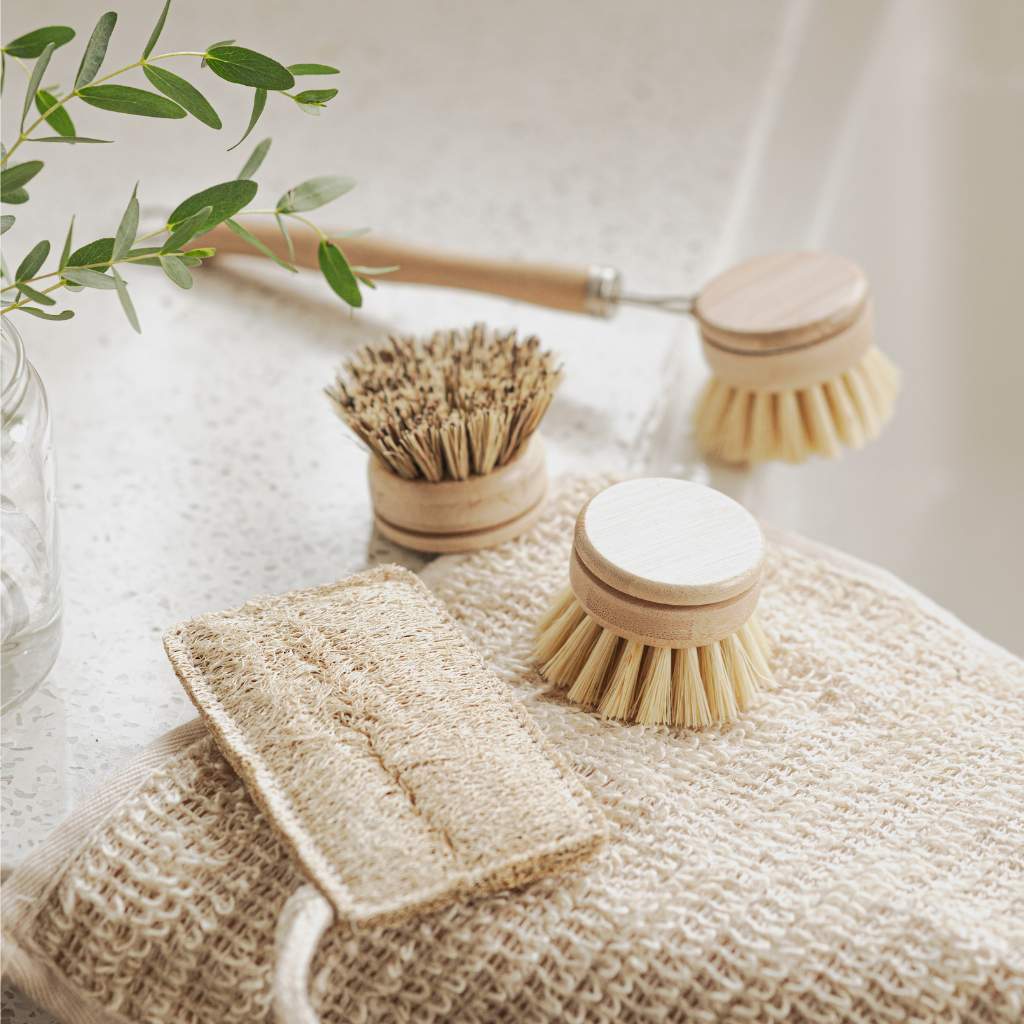 Zero Waste Spülbürsten-Set – 4-teilig aus Bambus & Naturfasern-1