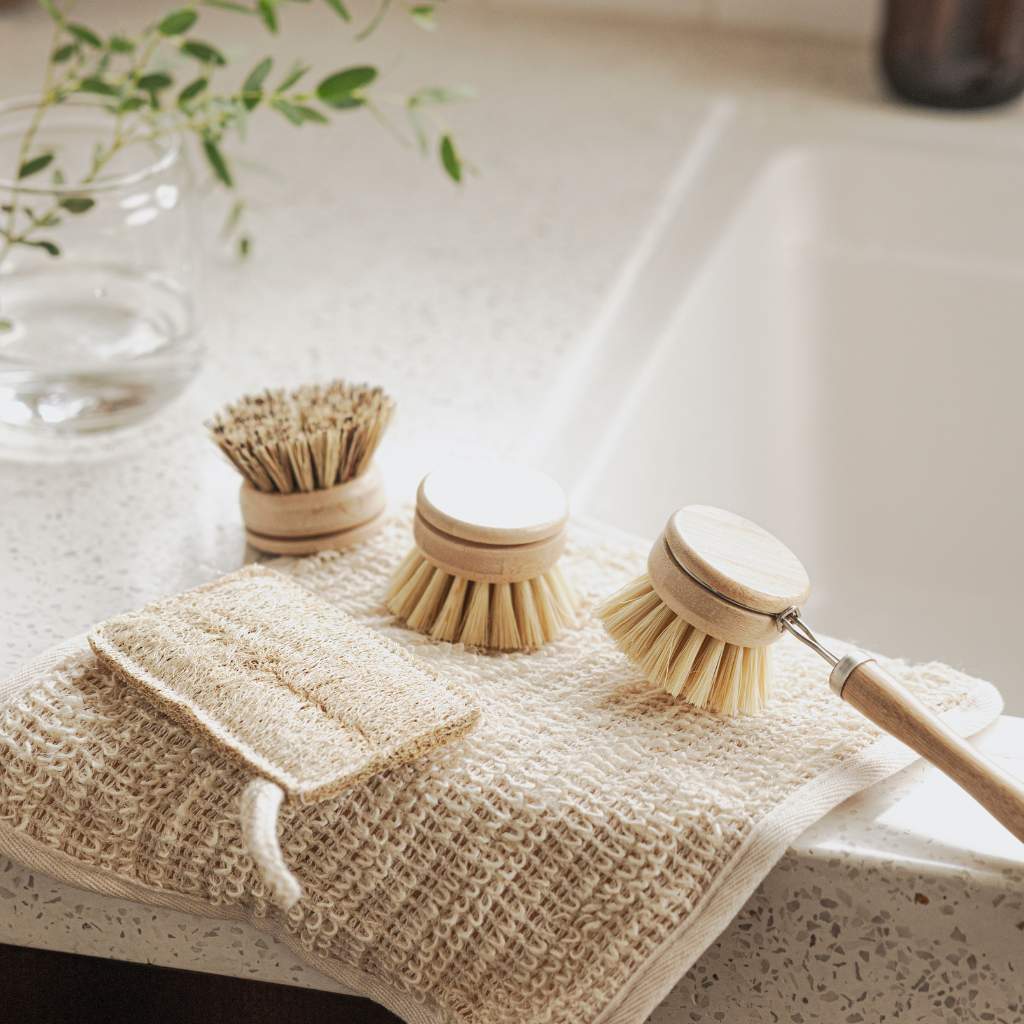 Zero Waste Spülbürsten-Set – 4-teilig aus Bambus & Naturfasern-2