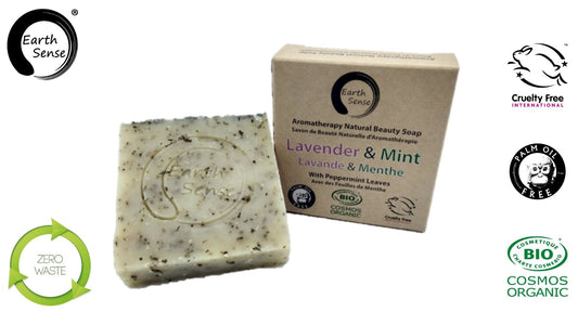 Bio-Festseife mit Lavendel & Minzstückchen