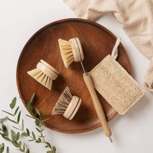 Zero Waste Spülbürsten-Set – 4-teilig aus Bambus & Naturfasern-0
